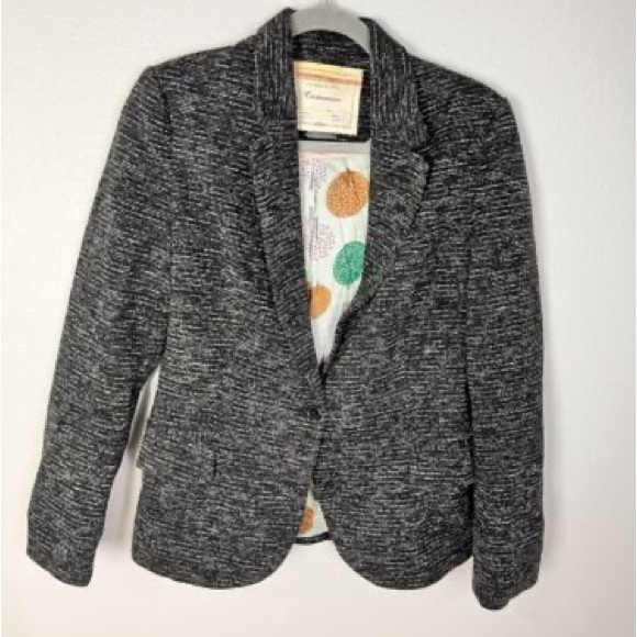Anthropologie Jackets & Blazers - Anthropologie Cartonnier Woman’s  knit blazer Size  XS Black‎ and Gray